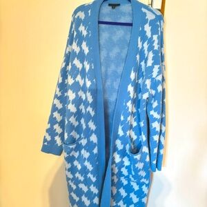 Ann Taylor 💙 Houndstooth Sweater Coat